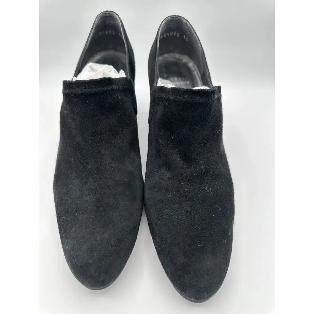Stuart Weitzman Black Suede Heeled Booties Size 10